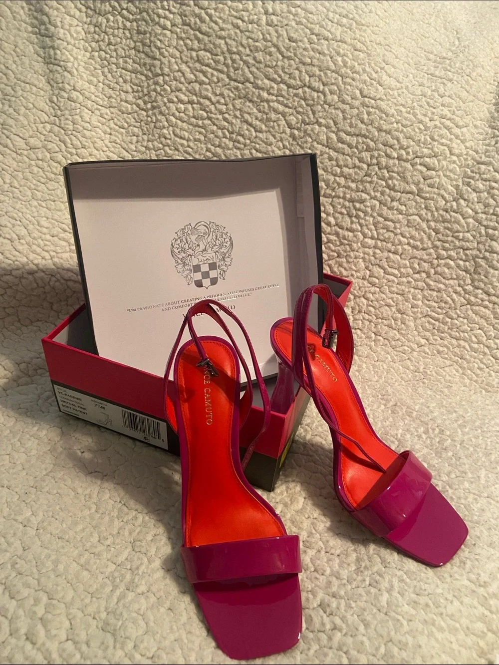 Vince Camuto Magenta Patent Slingback Heels